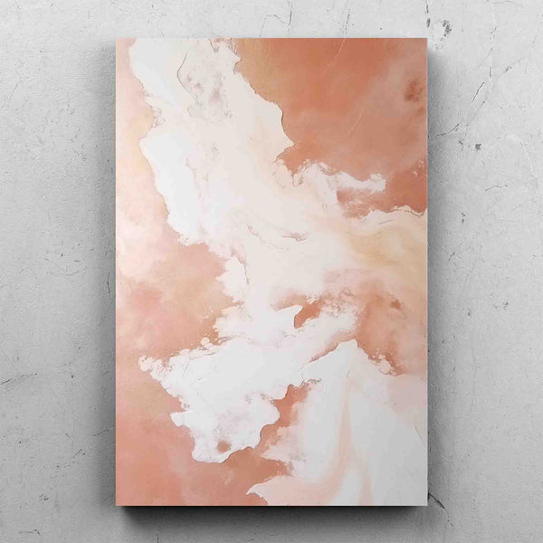 Abstract White Textured Paint on Rose Color