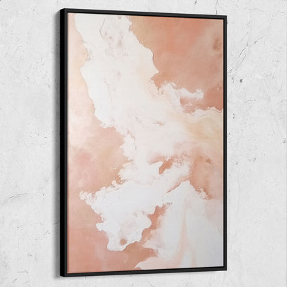 Abstract White Textured Paint on Rose Color