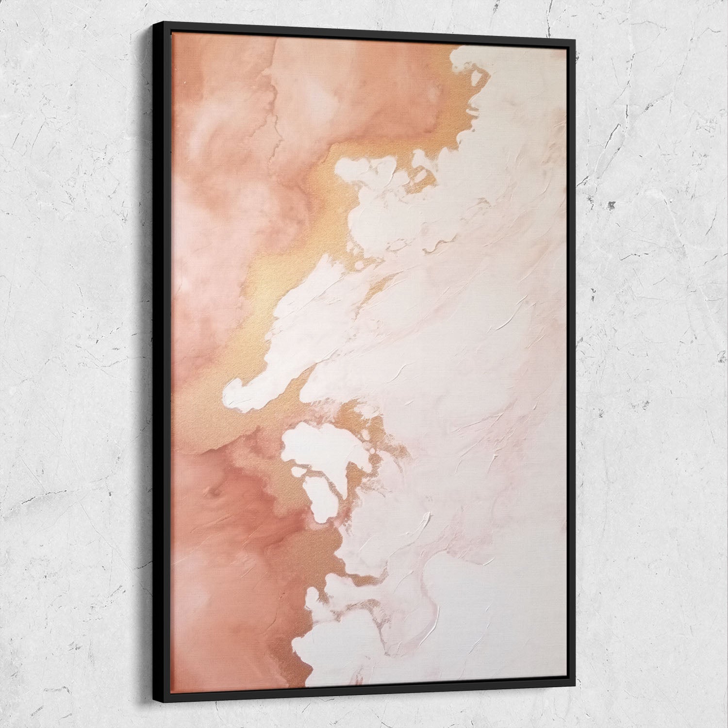 Abstract White and Rose Textured Paint