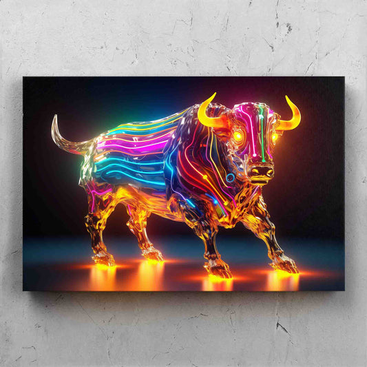 Colorful Neon Bull