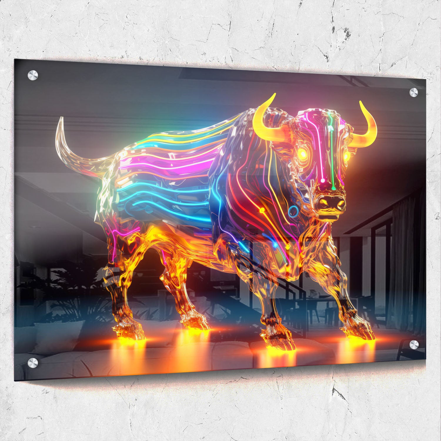 Colorful Neon Bull