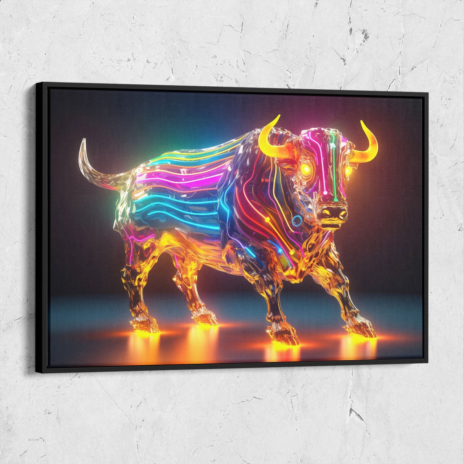 Colorful Neon Bull