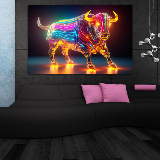 Colorful Neon Bull