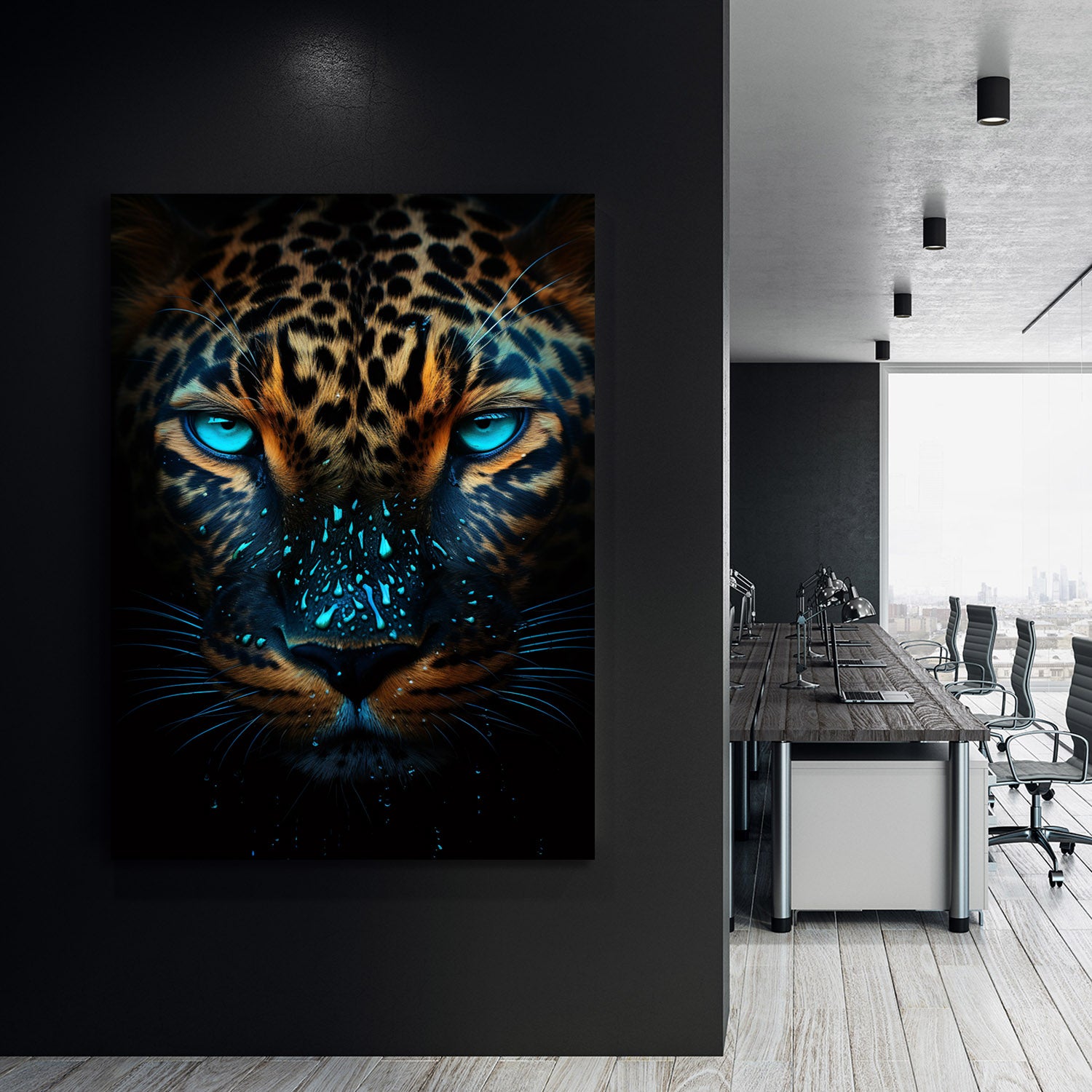 Dark Leopard Blue Eyes