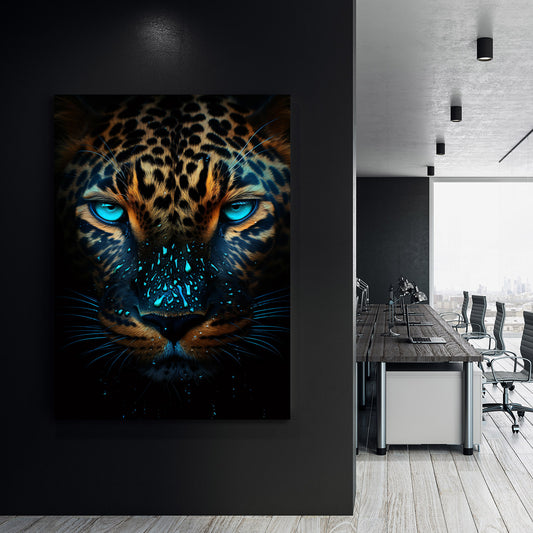 Dark Leopard Blue Eyes