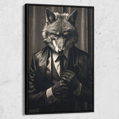 Dark Wolf Wearing Tuxedo