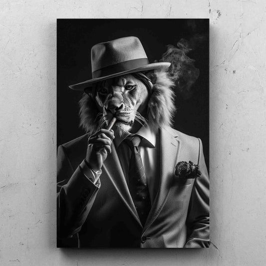 Lion Black and White Smoking Cigar