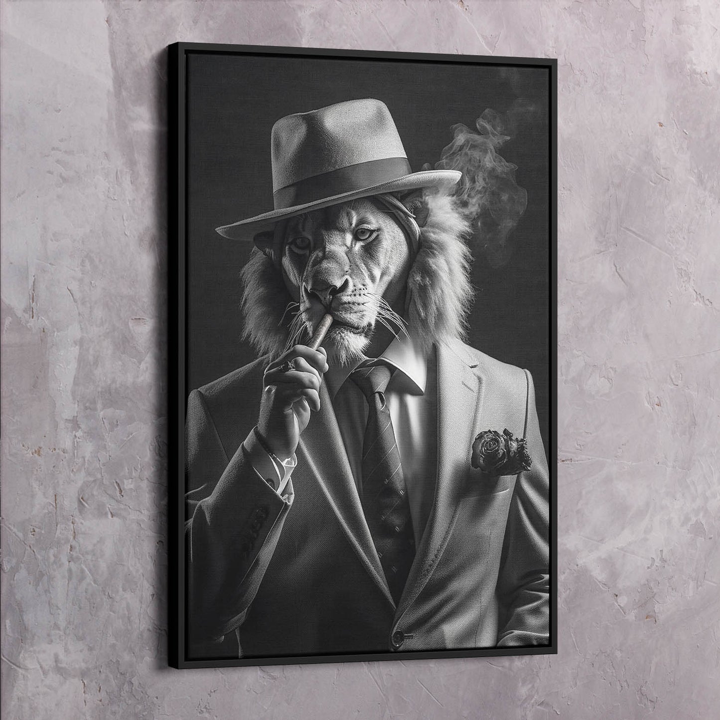 Lion Black and White Smoking Cigar