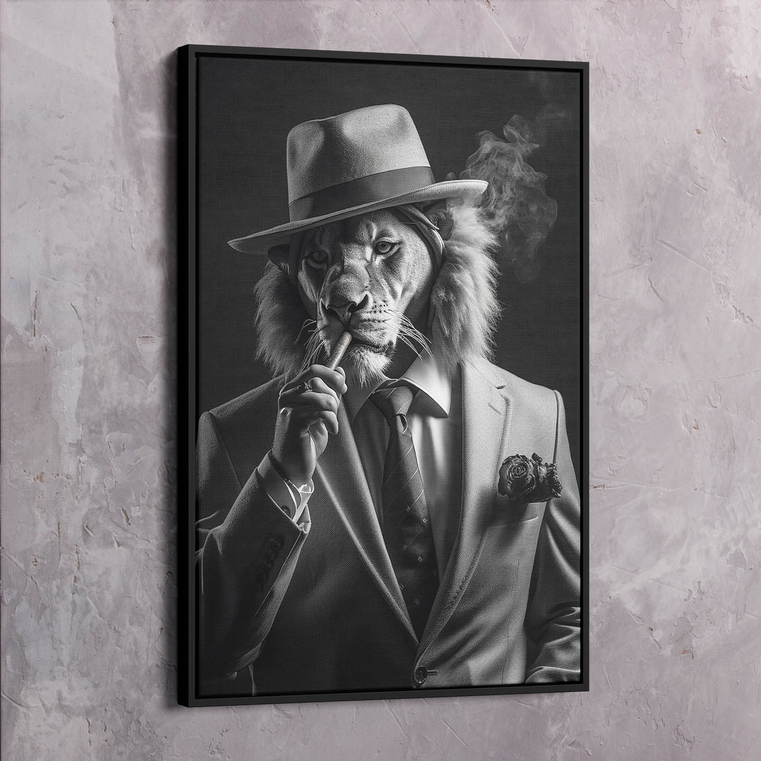 Lion Black and White Smoking Cigar