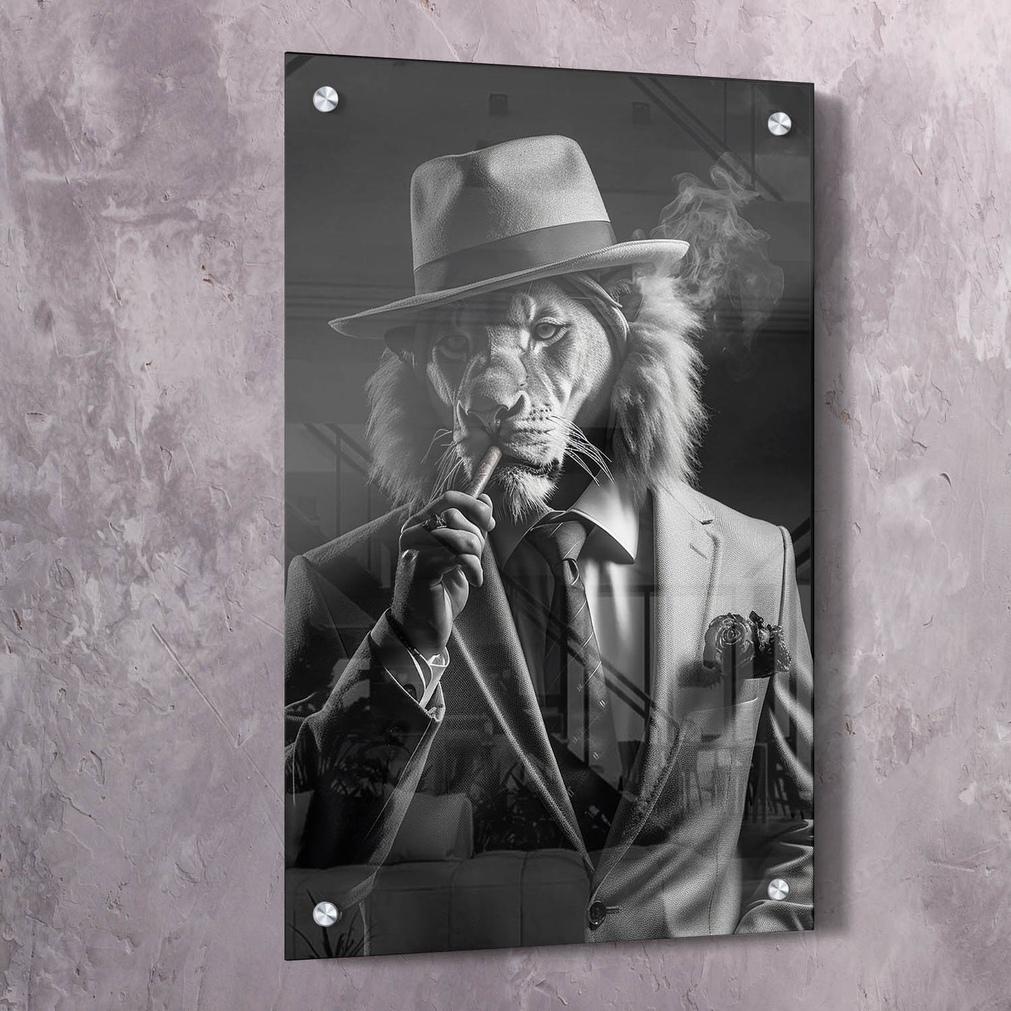 Lion Black and White Smoking Cigar