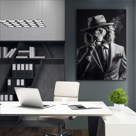 Lion Black and White Smoking Cigar