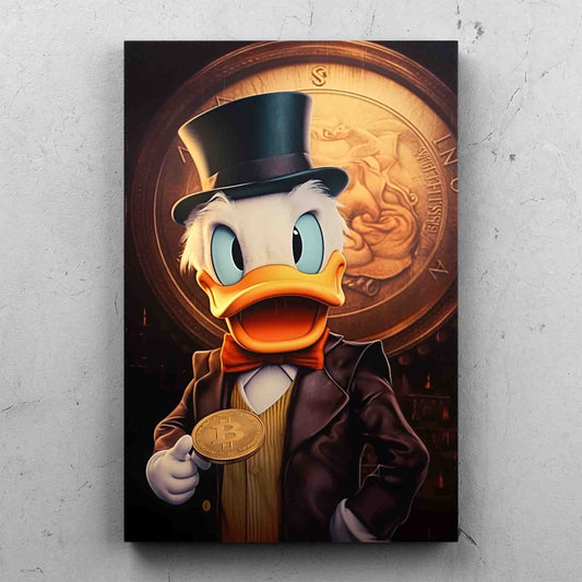 Scrooge McDuck Holding Bitcoin