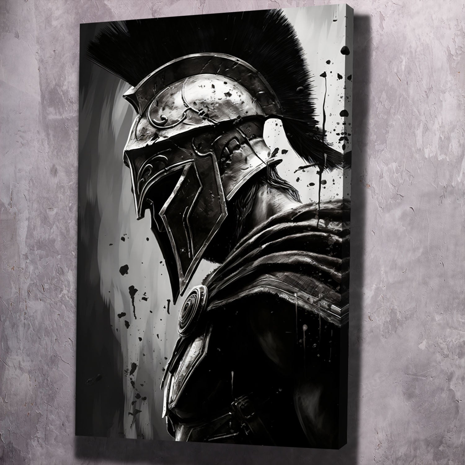 Spartan Warrior Abstract Black and White