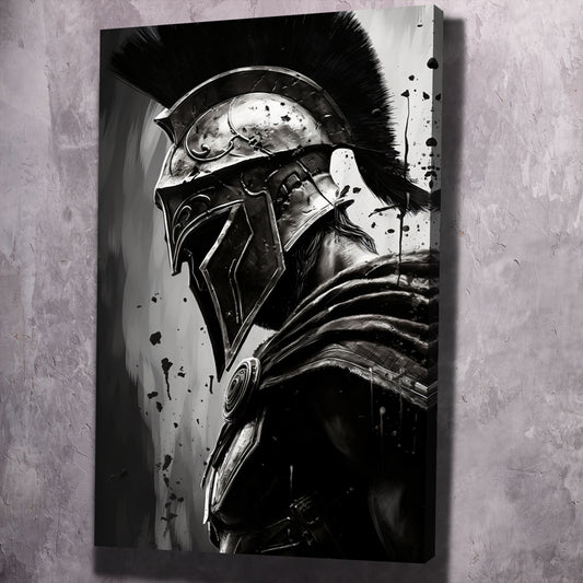 Spartan Warrior Abstract Black and White