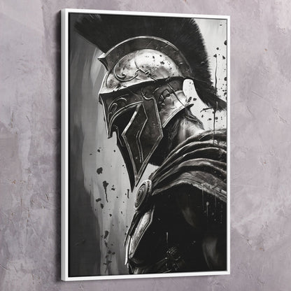 Spartan Warrior Abstract Black and White