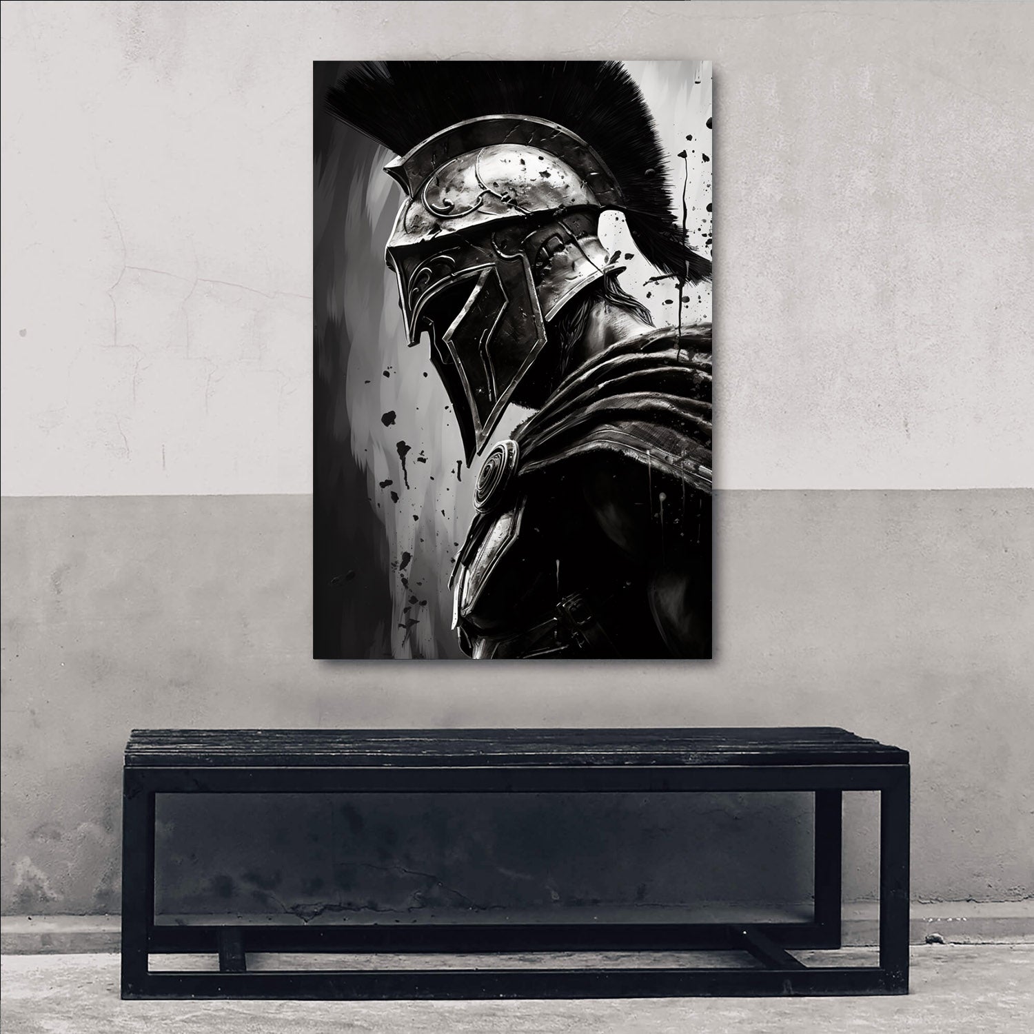Spartan Warrior Abstract Black and White