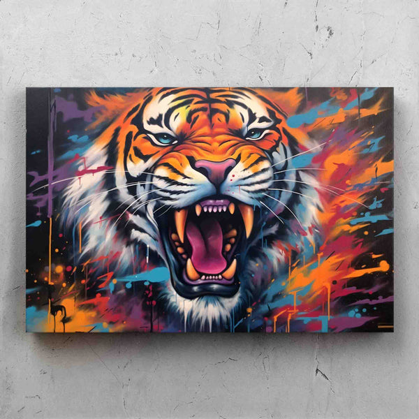 Tiger on Fire Graffiti Paint