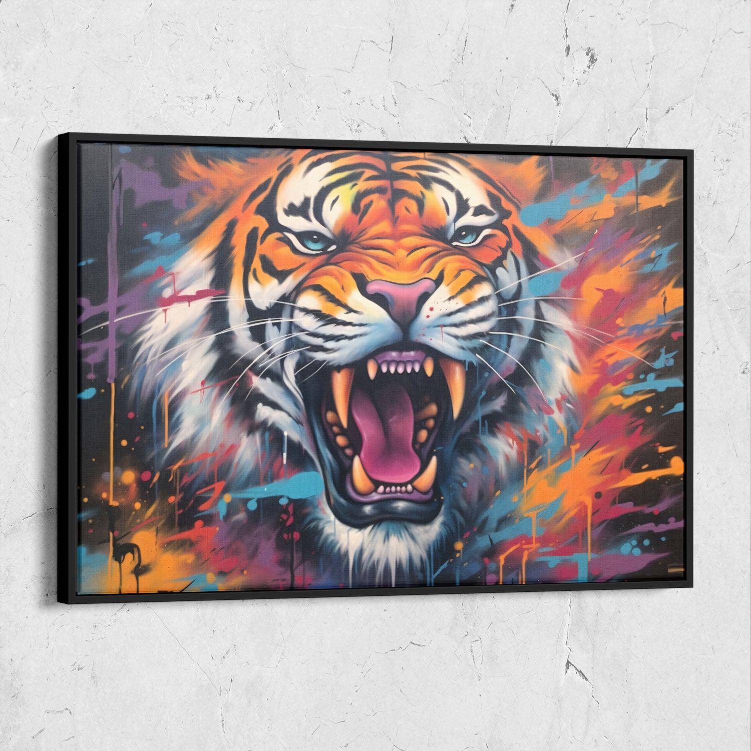 Tiger on Fire Graffiti Paint