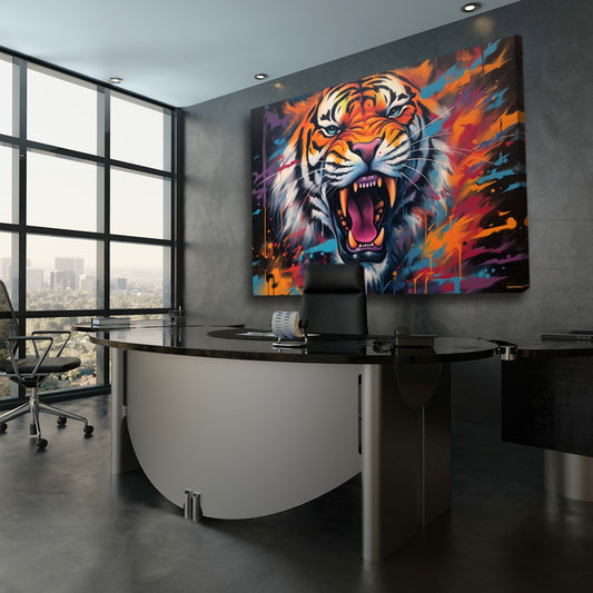 Tiger on Fire Graffiti Paint