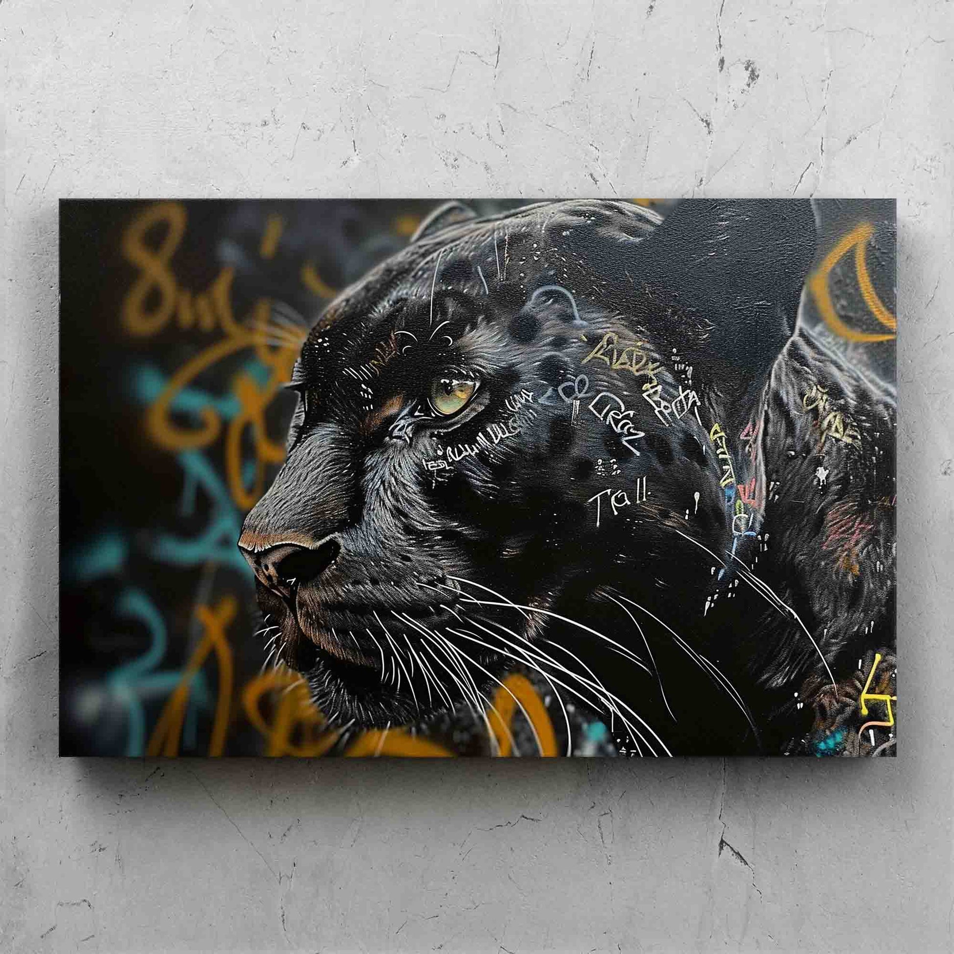 Black Panther Street Art Painting