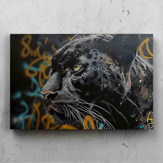 Black Panther Street Art Painting