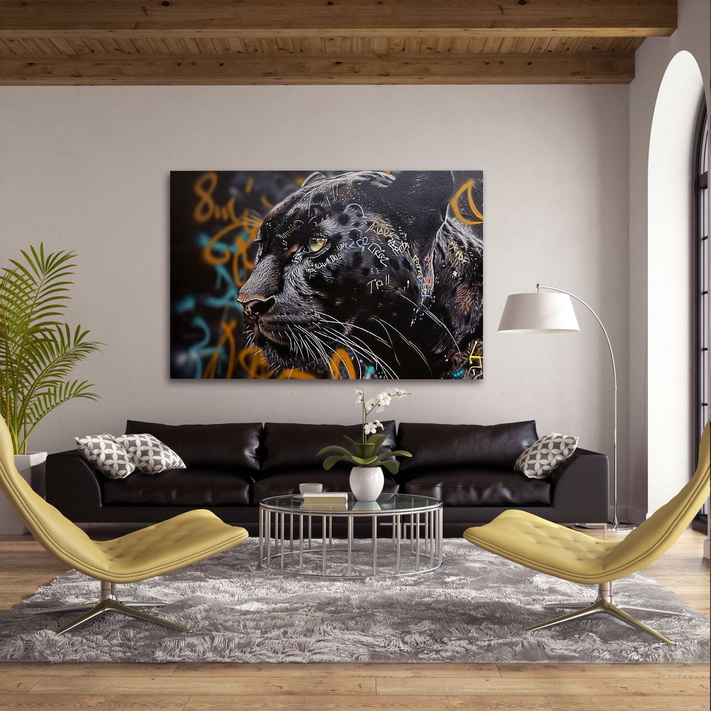 Black Panther Street Art Painting