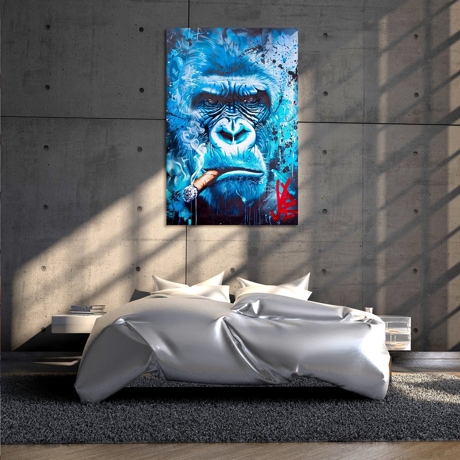 Blue Gorilla Pop Art Painting