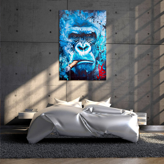 Blue Gorilla Pop Art Painting