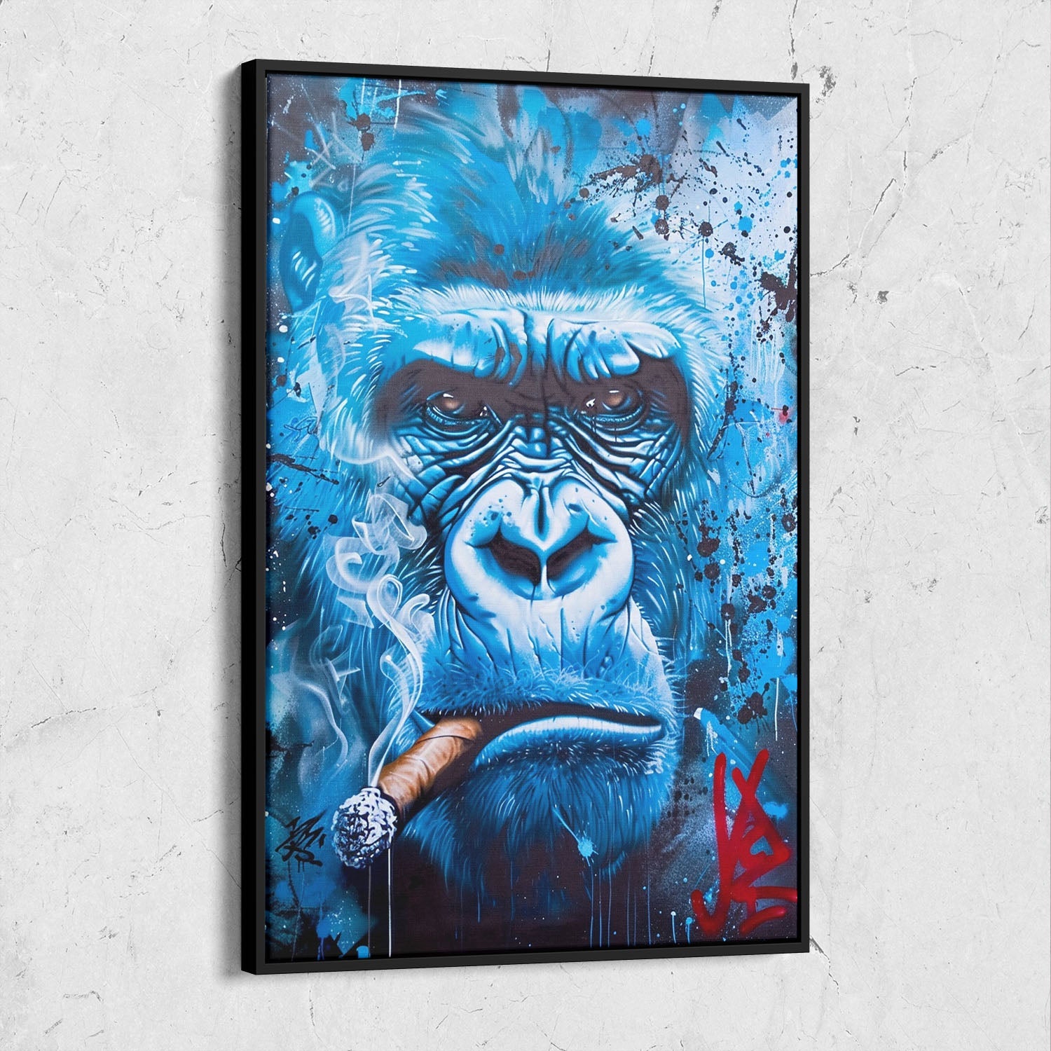Blue Gorilla Pop Art Painting