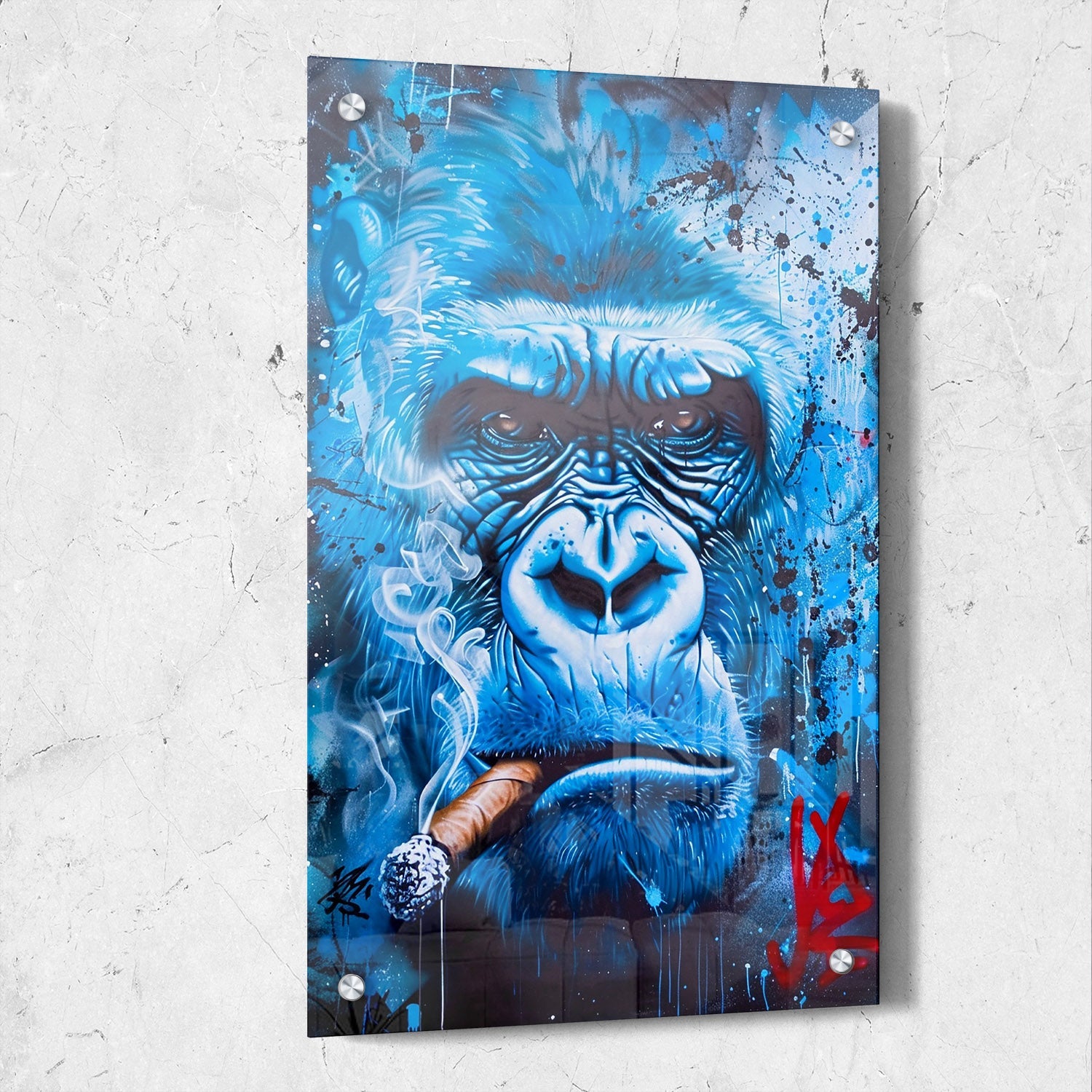 Blue Gorilla Pop Art Painting