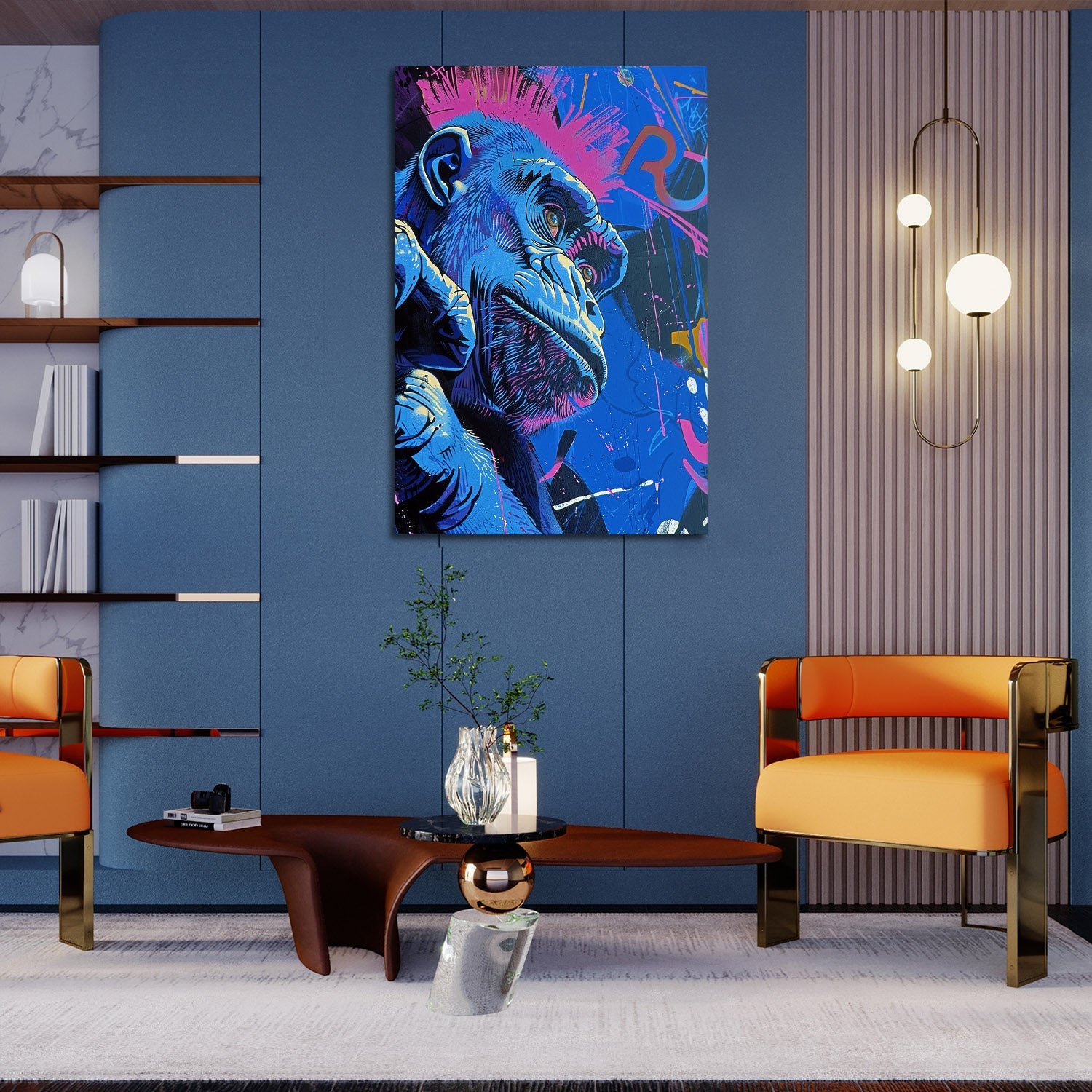 Colorful Chimpanzee Pop Art Painting