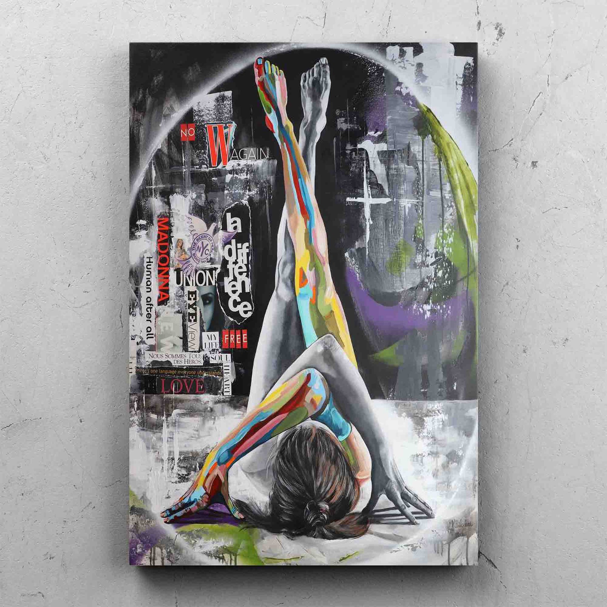 Colorful Figurative Mixed Media Painting