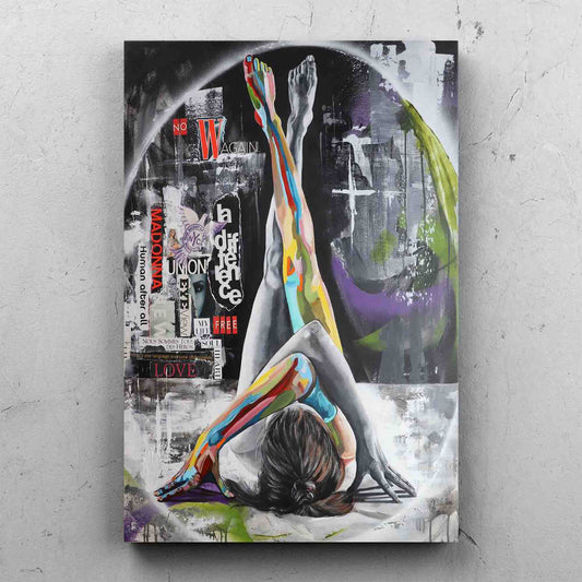 Colorful Figurative Mixed Media Painting
