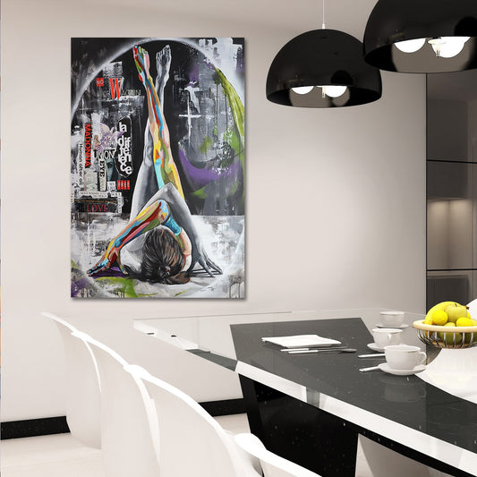 Colorful Figurative Mixed Media Painting