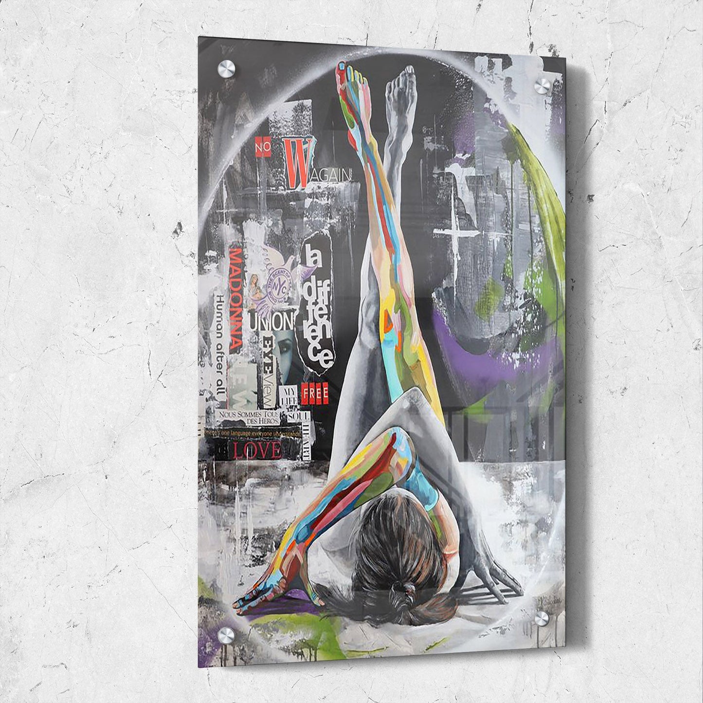Colorful Figurative Mixed Media Painting