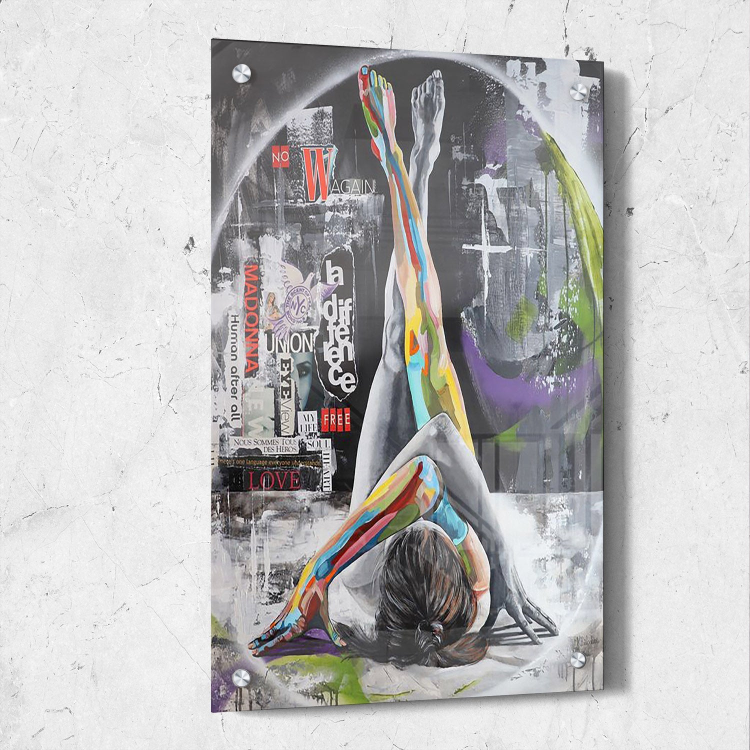 Colorful Figurative Mixed Media Painting