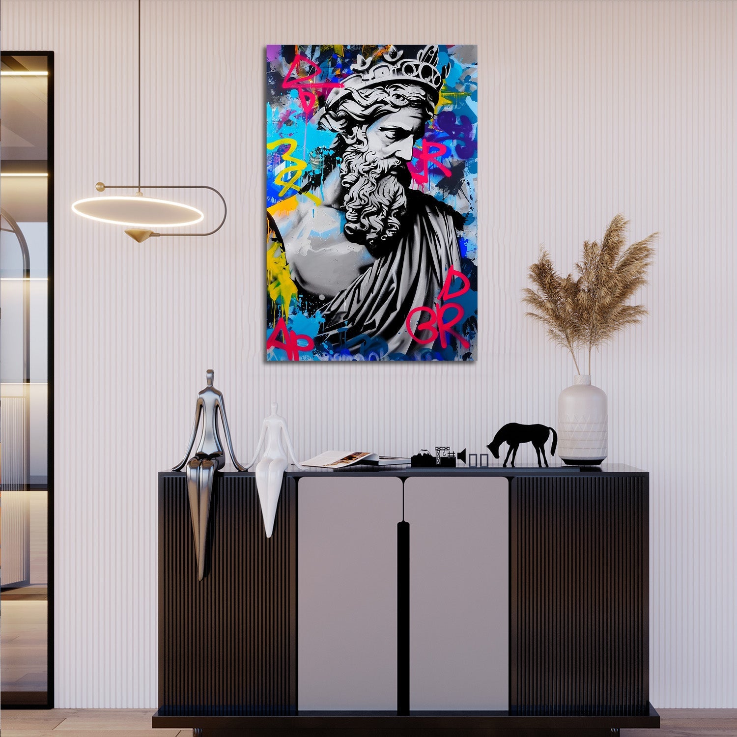Colorful Graffiti Statue Art