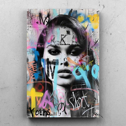 Colorful Graffiti Woman Portrait