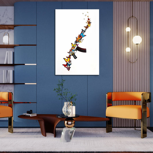 Colorful Gun Butterfly Print