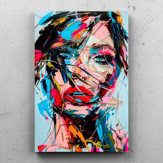 Colorful Impasto Woman Portrait