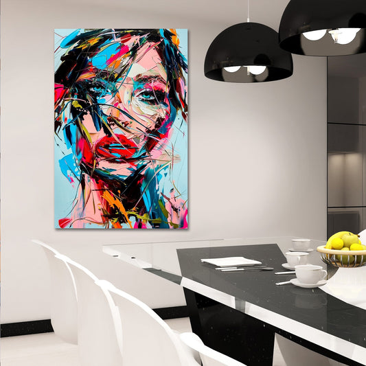 Colorful Impasto Woman Portrait