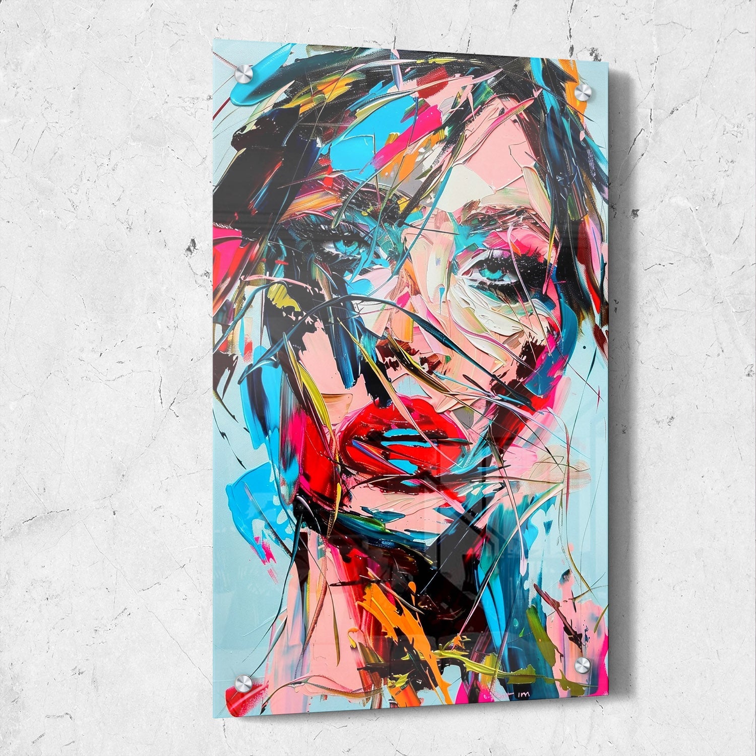 Colorful Impasto Woman Portrait