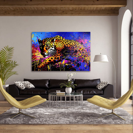 Colorful Jaguar Pop Art Painting