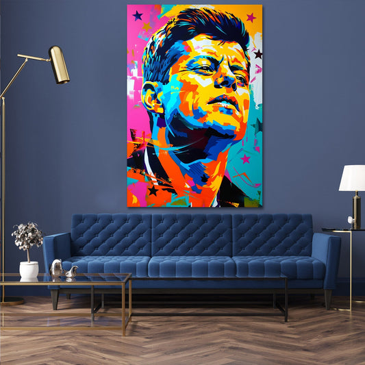 Colorful JFK Pop Art Portrait