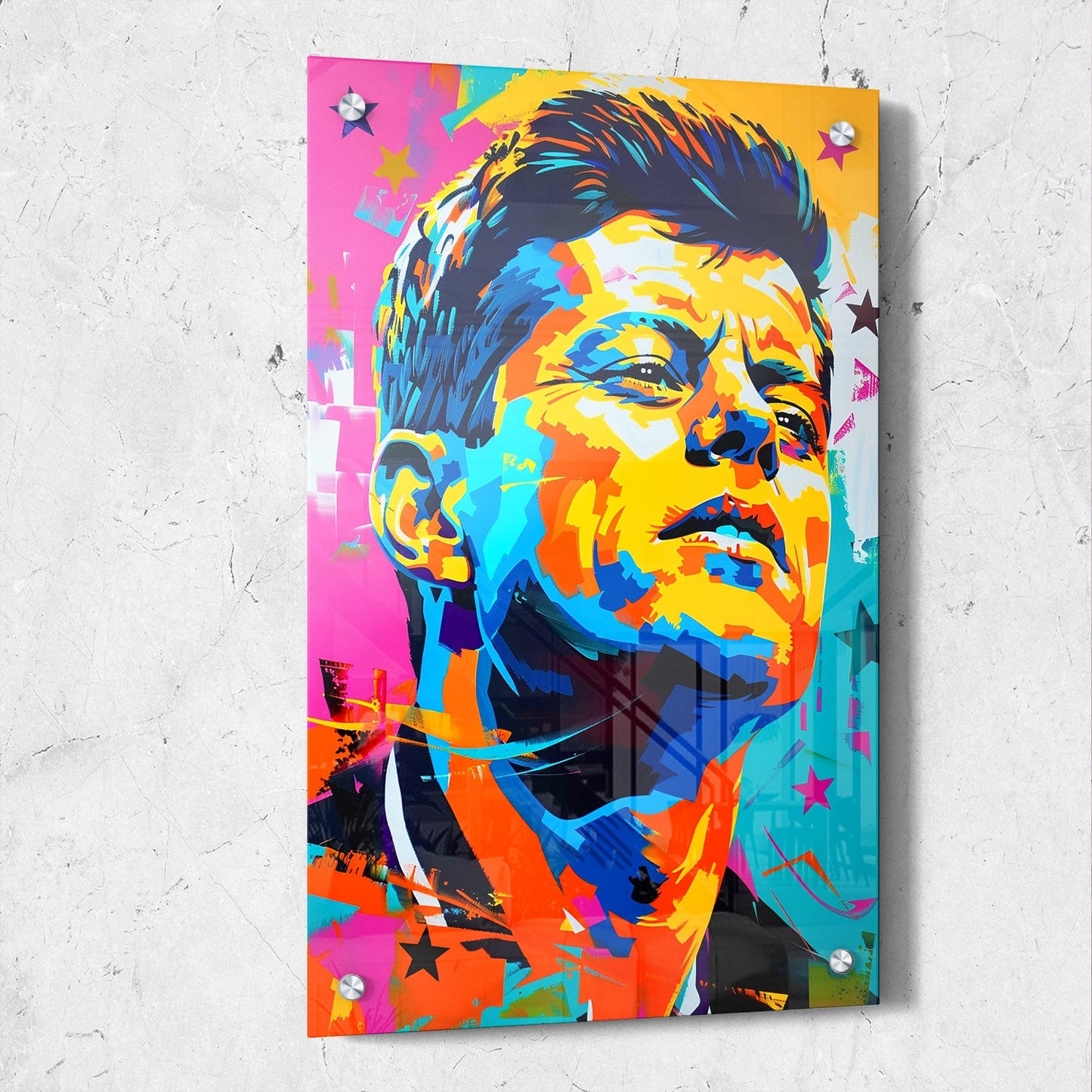 Colorful JFK Pop Art Portrait