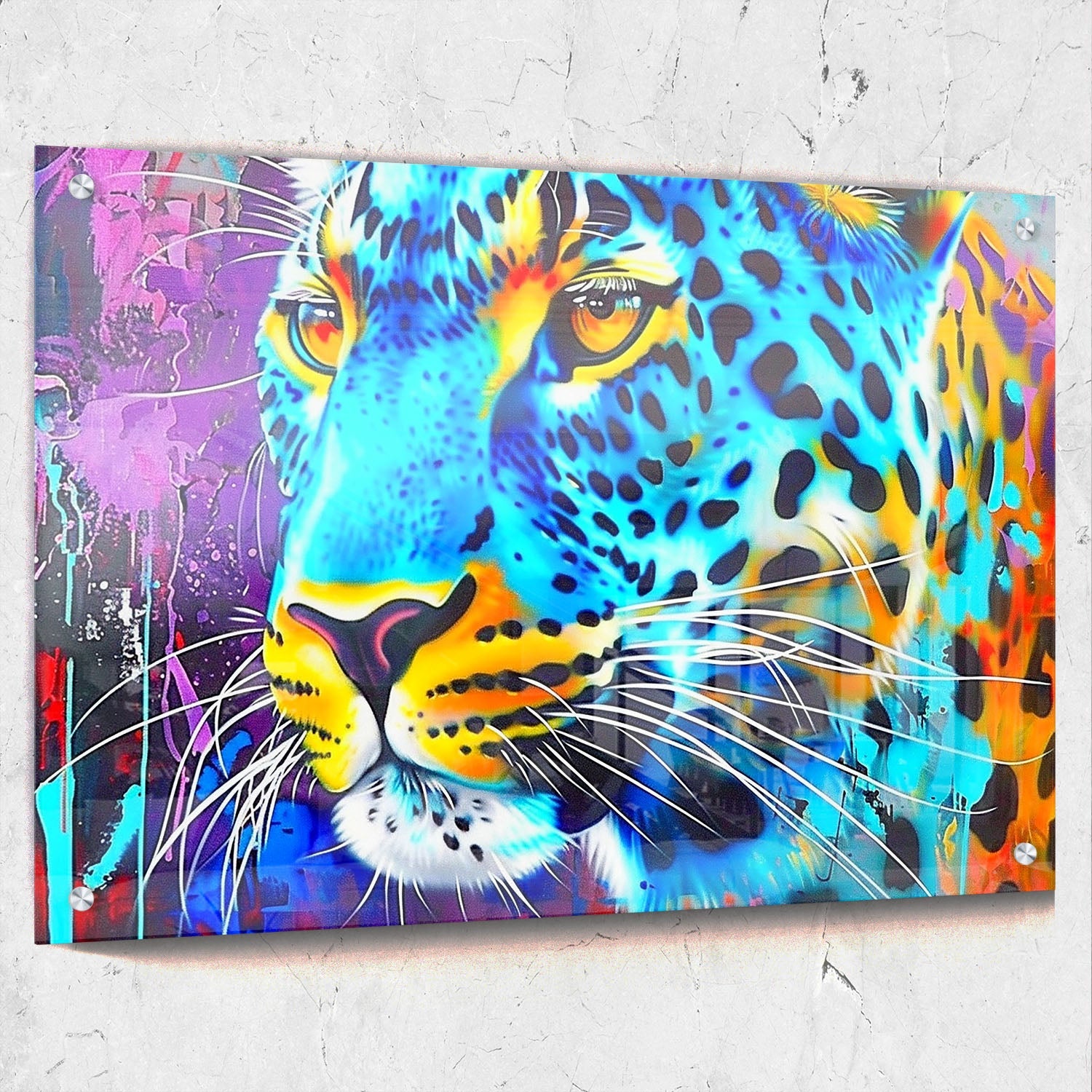 Colorful Leopard Graffiti Paint