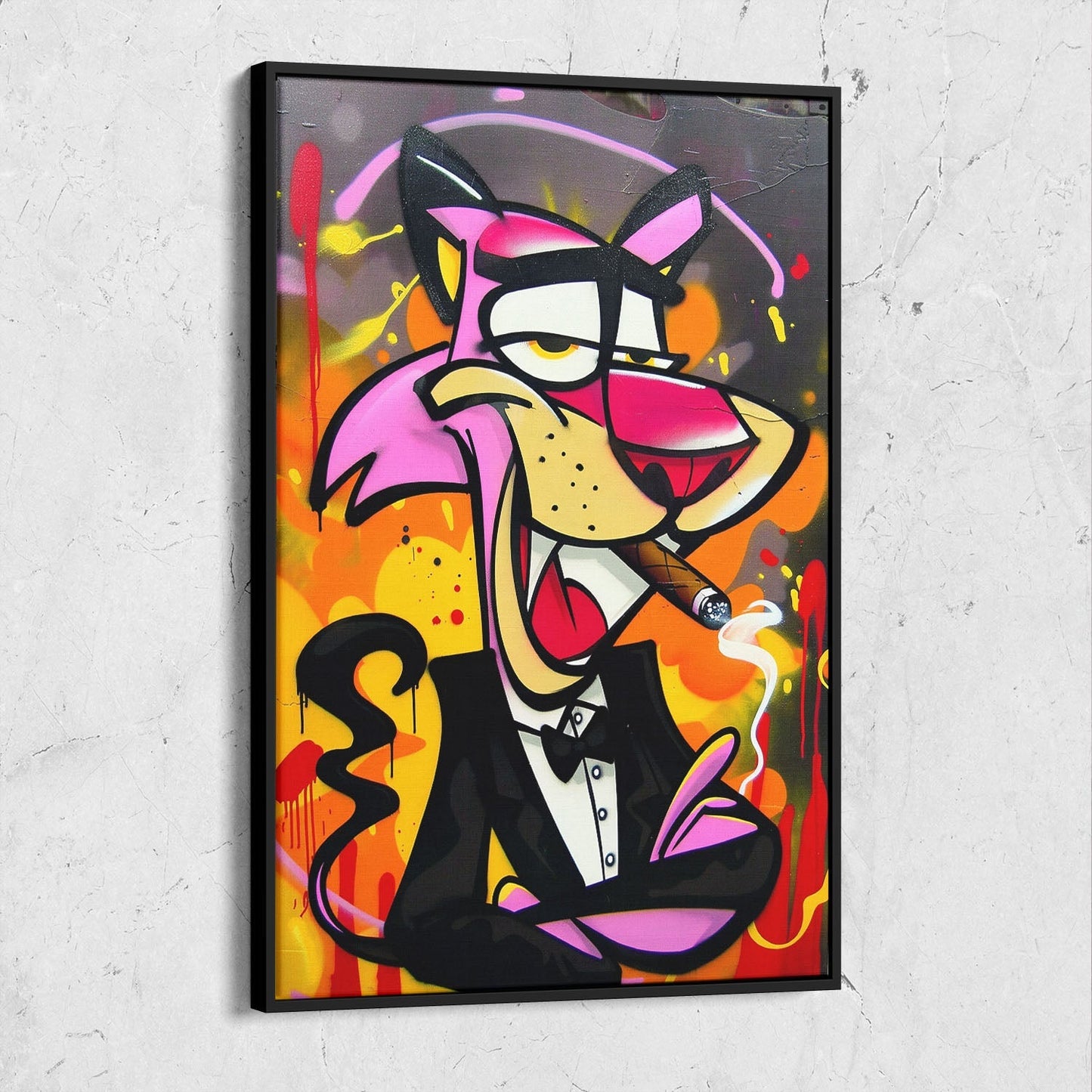 Colorful Pink Panther Pop Art Painting