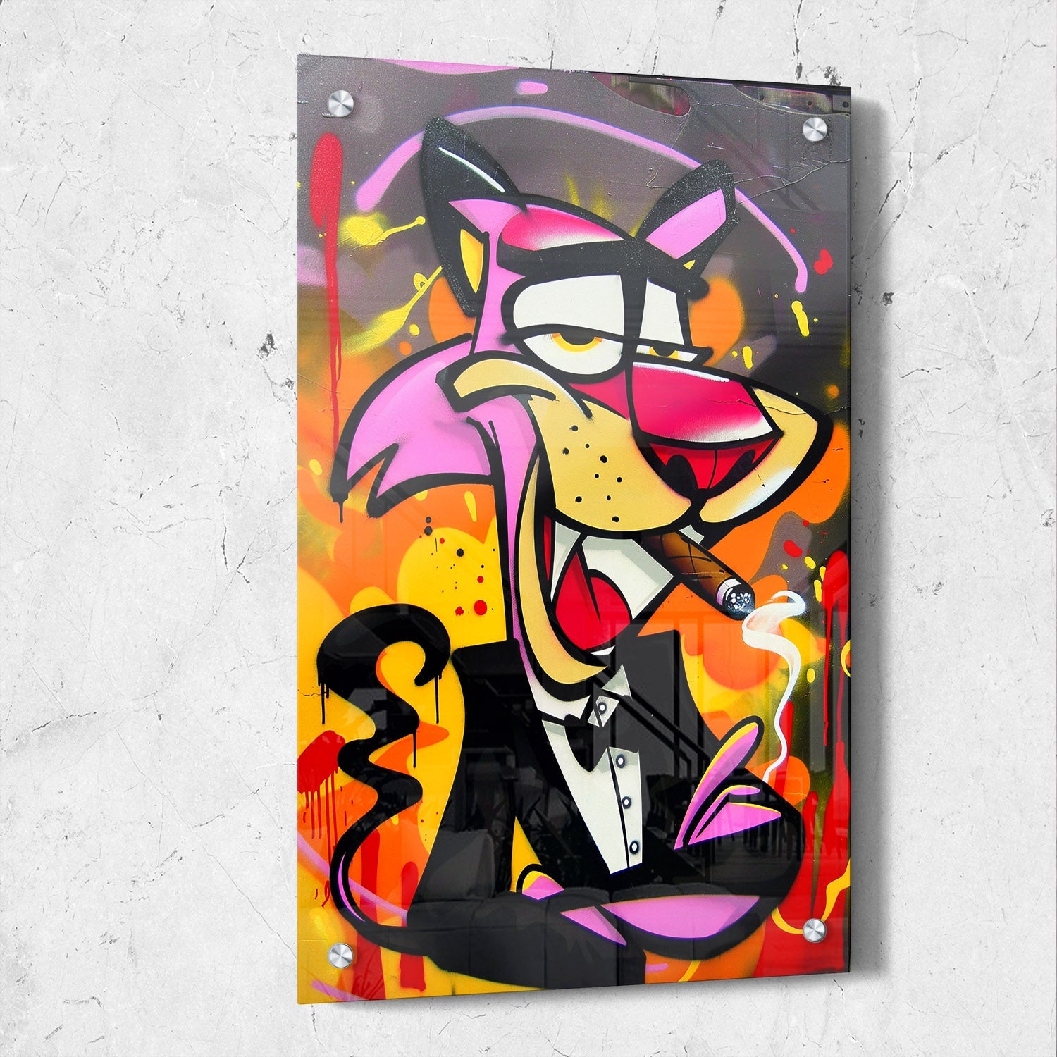 Colorful Pink Panther Pop Art Painting