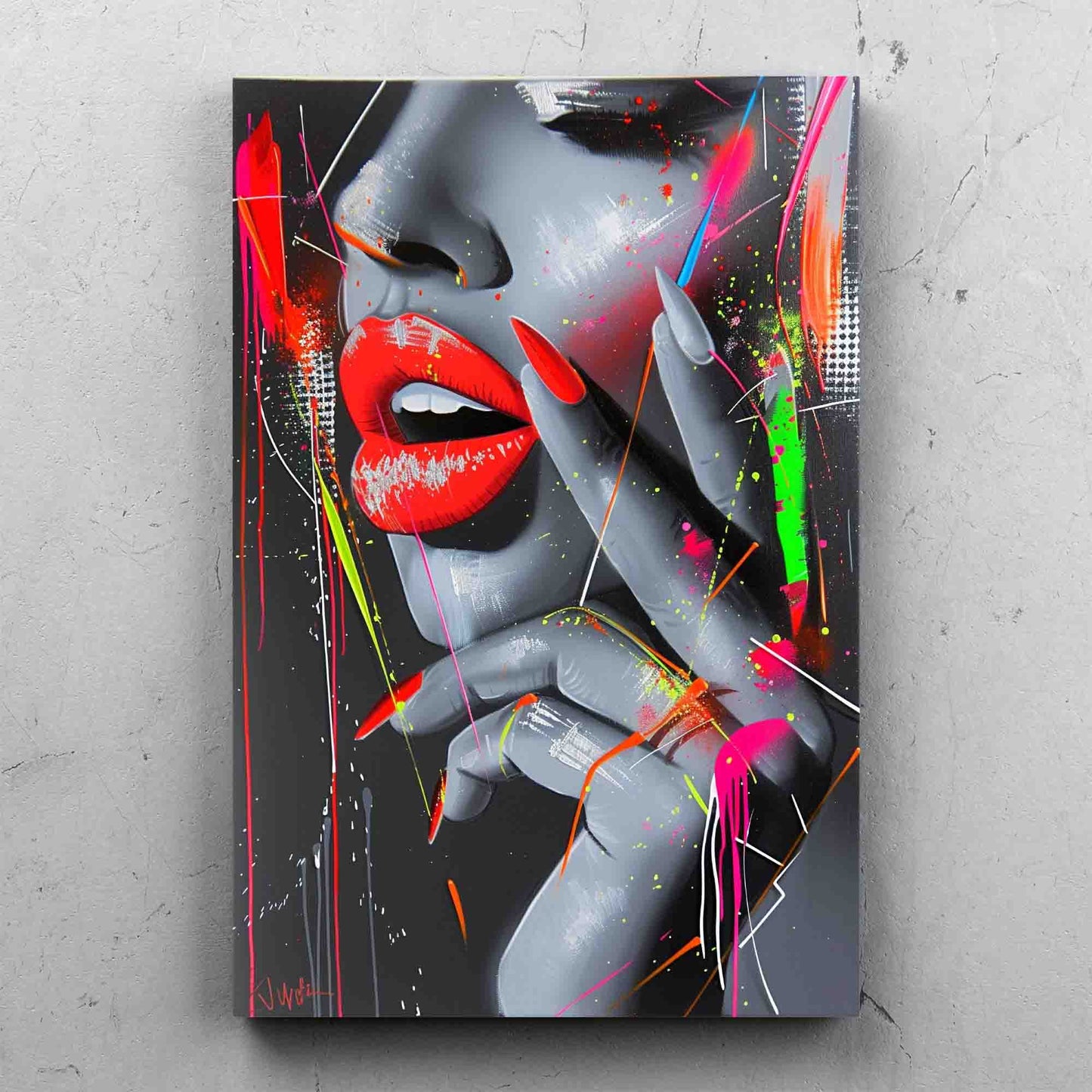 Colorful Pop Art Woman Painting