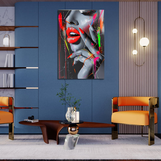 Colorful Pop Art Woman Painting